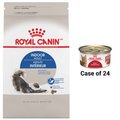 Royal Canin Feline Health Nutrition Indoor Dry Food + Adult Instinctive Thin Slices in Gravy Canned Cat Food