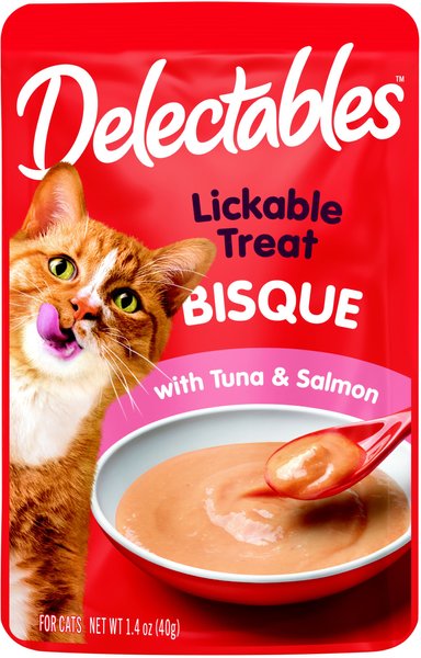 Hartz Delectables Bisque Tuna & Salmon Pack Lickable Cat Treat, 1.4-oz pouch slide 1 of 10