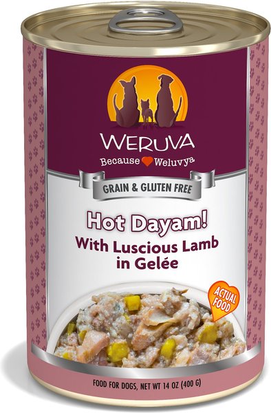 Weruva Hot Dayam! With Luscious Lamb in Gelee Grain-Free Canned Dog Food, 14-oz, case of 12 slide 1 of 10