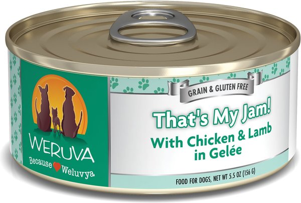 Weruva That's My Jam! With Chicken & Lamb in Gelee Grain-Free Canned Dog Food, 5.5-oz, case of 24 slide 1 of 10