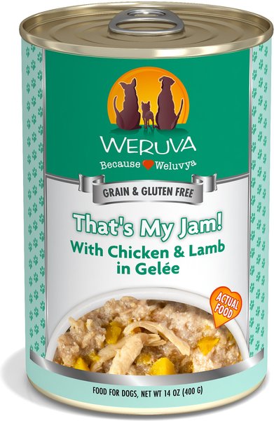 Weruva That's My Jam! With Chicken & Lamb in Gelee Grain-Free Canned Dog Food, 14-oz, case of 12 slide 1 of 10