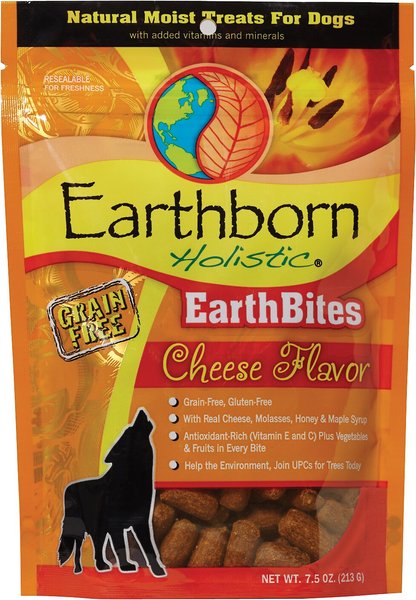 Earthborn Holistic EarthBites Cheese Flavor Natural Moist Grain-Free Treats for Dogs, 7.5-oz bag slide 1 of 9