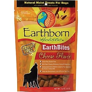 Earthborn Holistic EarthBites Cheese Flavor Natural Moist Grain-Free Treats for Dogs, 7.5-oz bag