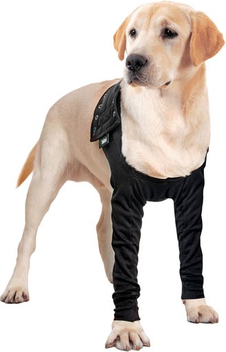 Suitical Recovery Double Sleeves Dog Apparel, Black, Large