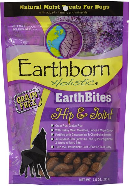 Earthborn Holistic EarthBites Hip & Joint Natural Moist Grain-Free Treats for Dogs, 7.5-oz bag slide 1 of 9