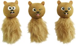 Outward Hound Plush Replacement Chipmunk Toys for Snuffle N' Treat Dog Ball Puzzle, 3-pack, Brown