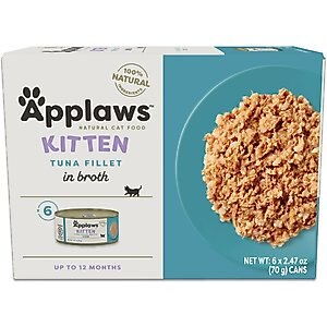 Applaws Tuna Fillet in Broth Limited Ingredient Wet Kitten Food, 2.47-oz can, case of 6