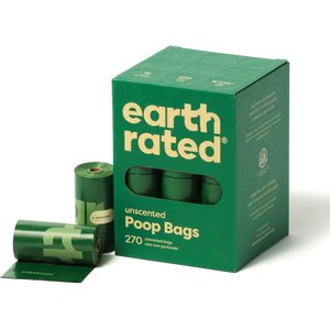 Earth Rated Dog Poop Bags, Refill Rolls, Unscented, 270 Count 