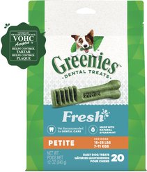 Greenies Fresh Petite Dental Dog Treats, 20 count