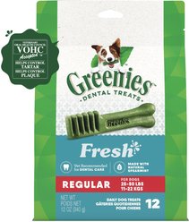 Greenies Fresh Regular Dental Dog Treats, 12 count