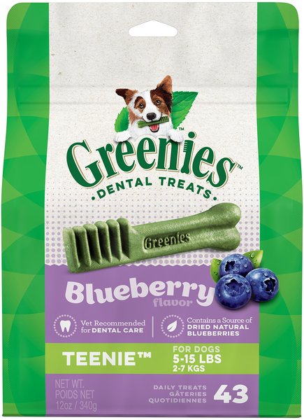 Greenies Bursting Blueberry Teenie Dental Dog Treats, 43 count slide 1 of 9