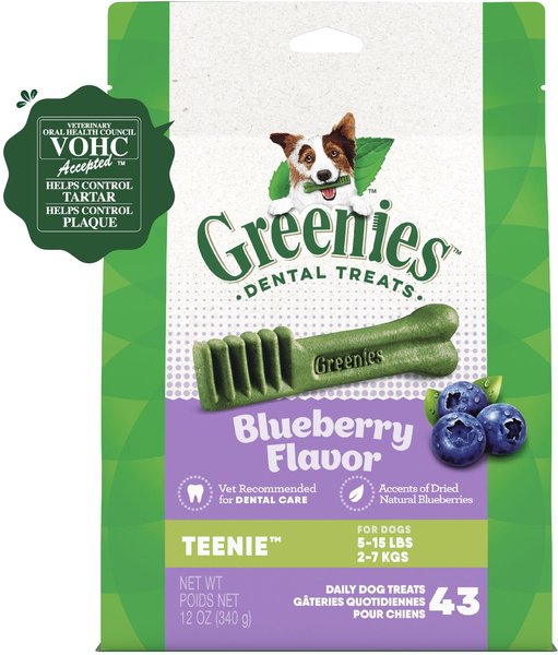 GREENIES Bursting Blueberry Teenie Dental Dog Treats 43 count Chewy