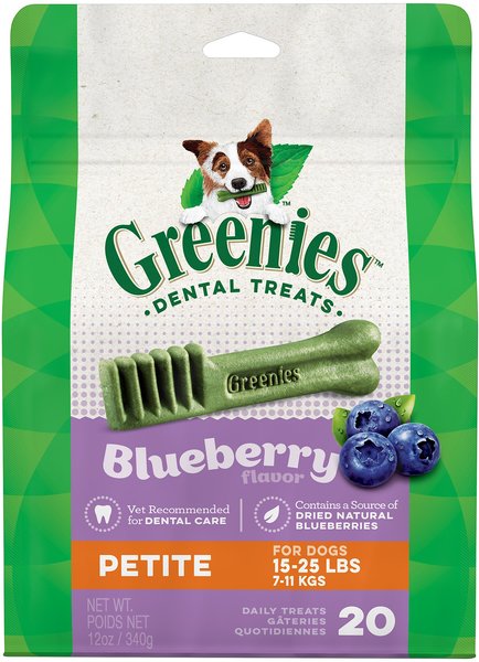 Greenies Bursting Blueberry Petite Dental Dog Treats, 20 count slide 1 of 9