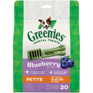 Greenies Bursting Blueberry Petite Dental Dog Treats, 20 count