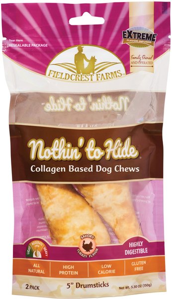 FIELDCREST FARMS Nothin To Hide Drumstick Turkey Dog Treats, 2 count ...