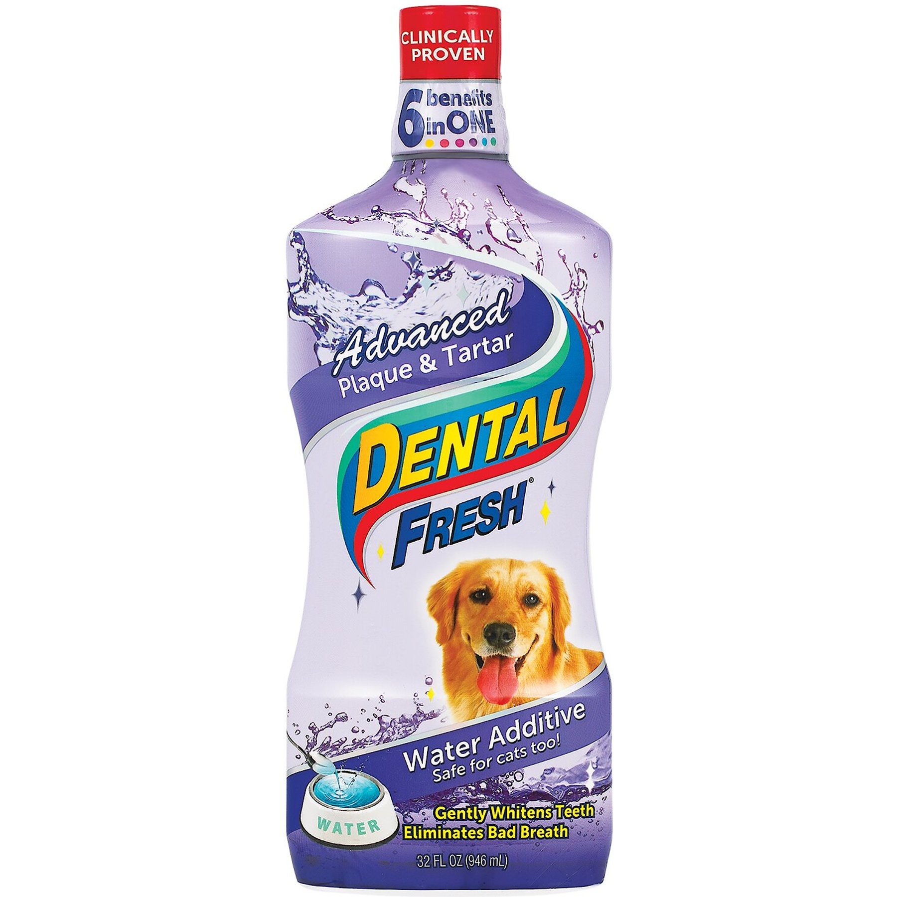 DENTAL FRESH Advanced Plaque Tartar Dog Cat Dental Water Additive 17 fl oz bottle Chewy