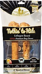 Fieldcrest Farms Nothin To Hide Ultra 9-in Knotted Bone Beef Dog Treats, 2 count