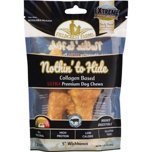 Fieldcrest Farms Nothin' To Hide 3-inch Ultra Wishbone Chicken Flavor Dog Chews