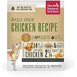 The Honest Kitchen Whole Grain Chicken Recipe Dehydrated Dog Food, 10-lb box
