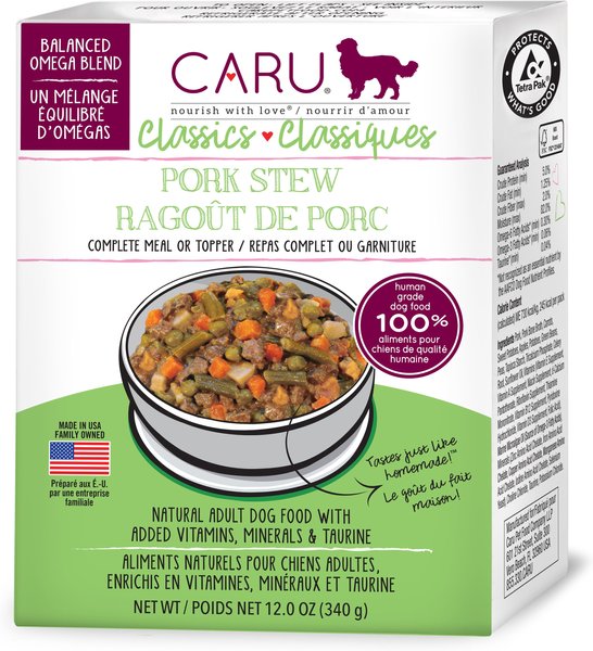 CARU Real Pork Stew Grain Free Wet Dog Food 12 oz case of 12