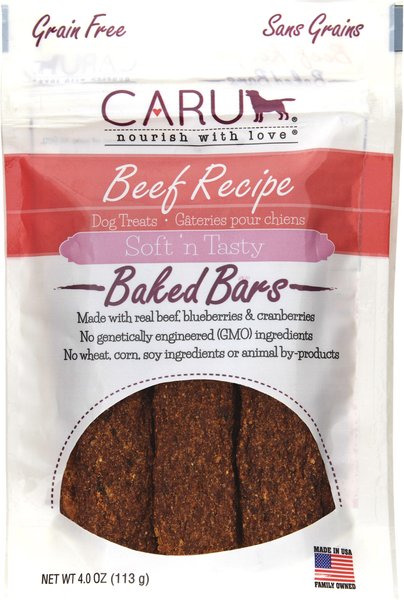 Caru Soft 'n Tasty Baked Bars Beef Recipe Grain-Free Dog Treats, 4-oz bag slide 1 of 8