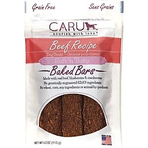 Caru Soft 'n Tasty Baked Bars Beef Recipe Grain-Free Dog Treats, 4-oz bag
