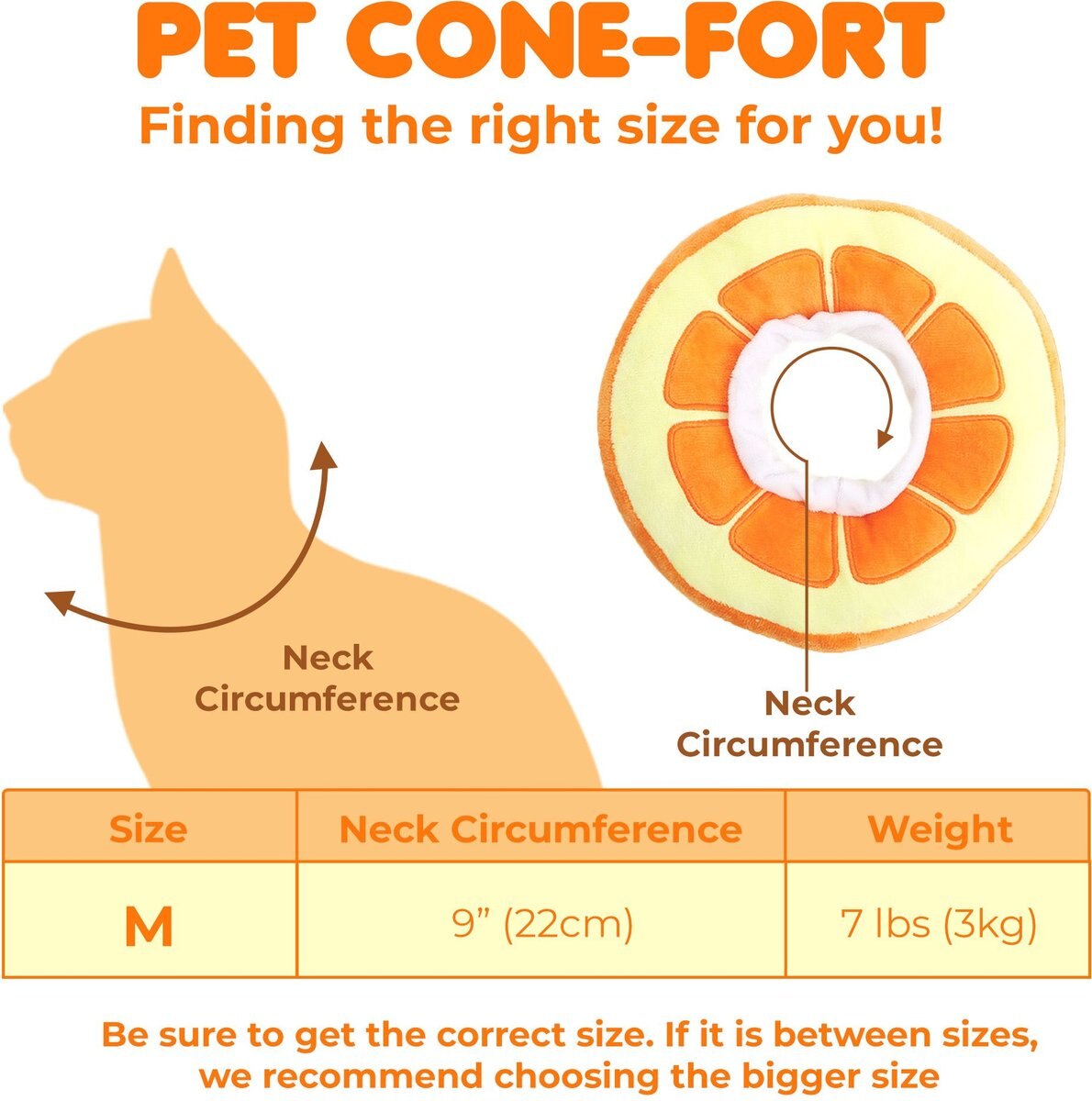 COCOO Adjustable Cat Recovery Cone, Orange