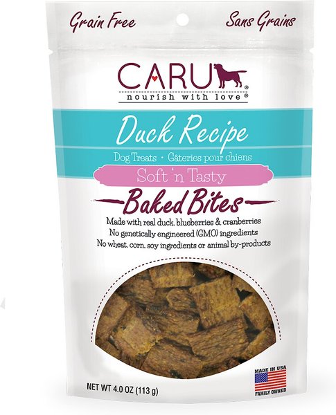 Caru Soft 'n Tasty Baked Bites Duck Recipe Grain-Free Dog Treats, 4-oz bag slide 1 of 4