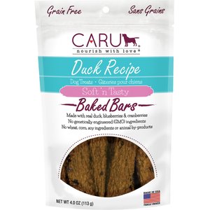 Caru Soft 'n Tasty Baked Bars Duck Recipe Grain-Free Dog Treats, 4-oz bag