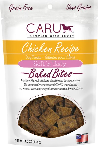 Caru Soft 'n Tasty Baked Bites Chicken Recipe Grain-Free Dog Treats, 4-oz bag slide 1 of 4