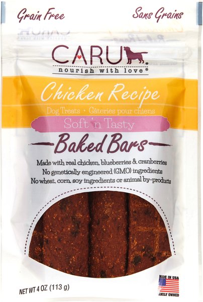 Caru Soft 'n Tasty Baked Bars Chicken Recipe Grain-Free Dog Treats, 4-oz bag slide 1 of 8