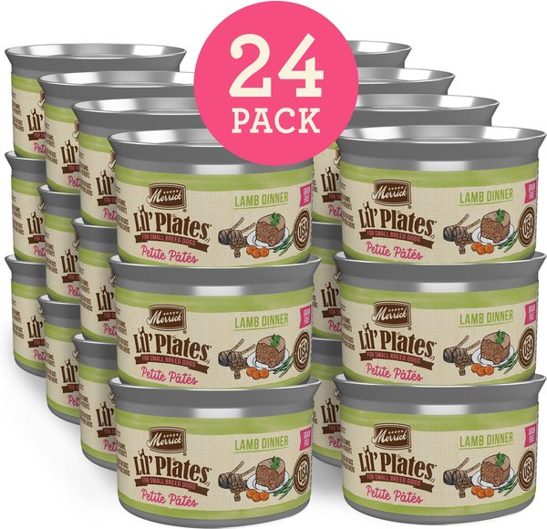Image showcasing MERRICK Lil Plates Petite Pates Adult Grain-Free Lamb Dinner Wet Dog ...