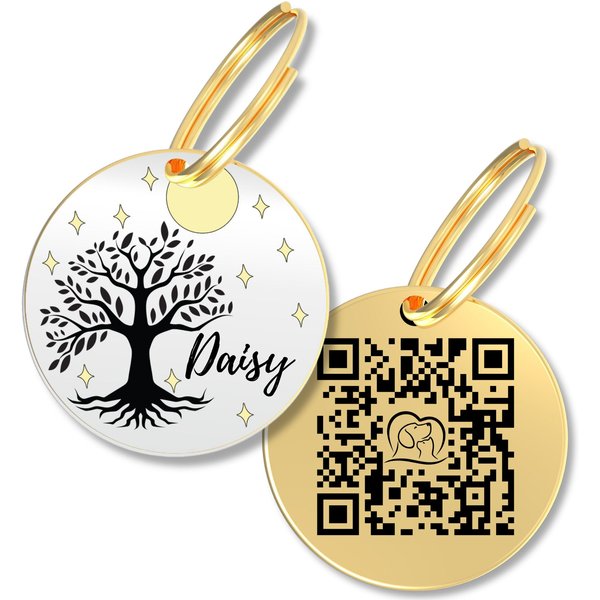 YIP Smart Tag Dog ID Tag - Works with Samsung Galaxy Phones, Oval