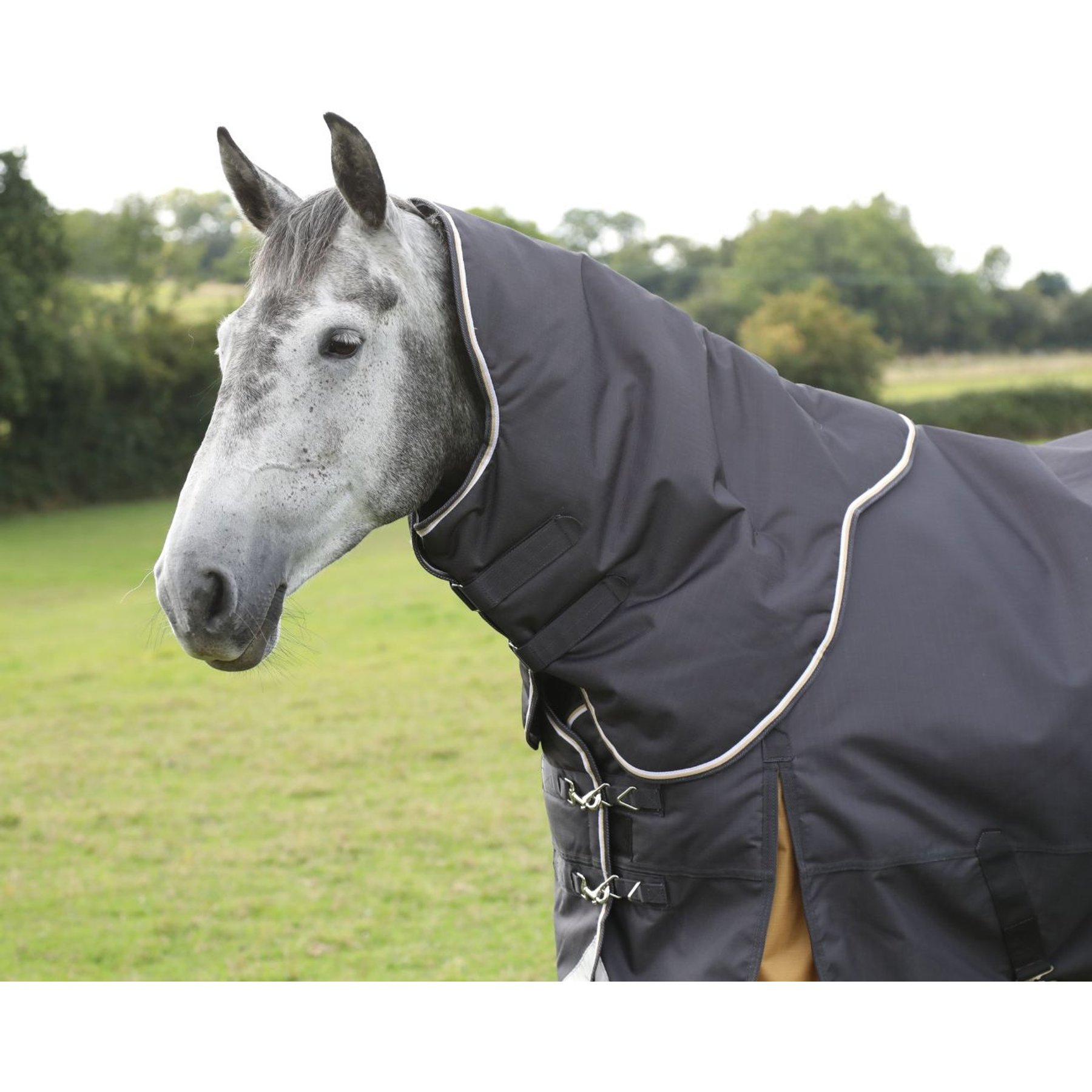 Shires Equestrian Products Highlander Plus 300-g Neck Cover Horse Blanket Attachment, Grey, Small