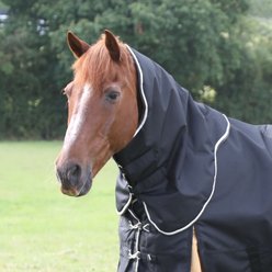 Shires Equestrian Products Highlander Plus 200-g Neck Cover Horse Blanket Attachment, Black & Gold, X-Large