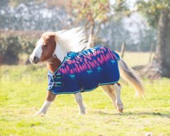 Shires Highlander Original Lite Mini Turnout Horse Tack, Navy Forest, 39-in