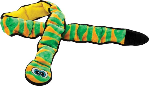 Outward Hound Invincibles Snakes Squeaky Stuffing-Free Plush Dog Toy, Color Varies, Ginormous slide 1 of 11