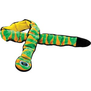 Outward Hound Invincibles Snakes Squeaky Stuffing-Free Plush Dog Toy, Color Varies, Ginormous