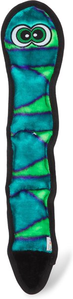 Outward Hound Invincibles Snakes Blue/Green Squeaky Stuffing-Free Plush Dog Toy, Color Varies, 3-Squeakers slide 1 of 11