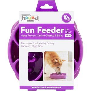 Outward Hound Fun Feeder Interactive Dog Bowl, Purple, 2 cup