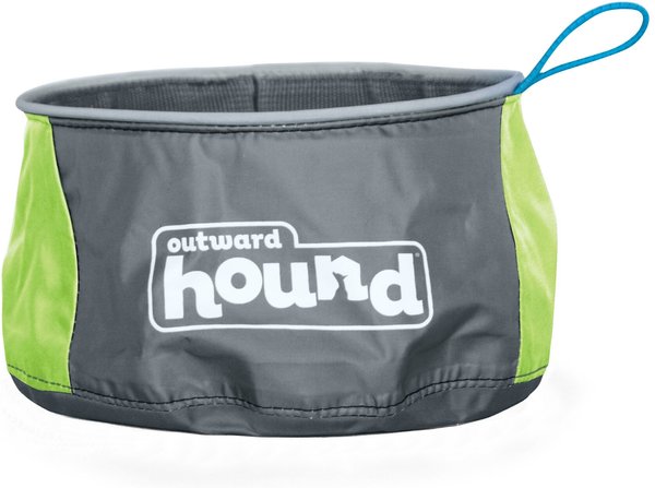 Outward Hound Port-A-Bowl Pet Bowl, Green, 48-oz slide 1 of 8