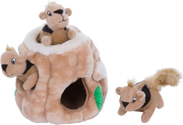 Outward Hound Hide A Squirrel Squeaky Puzzle Plush Dog Toy