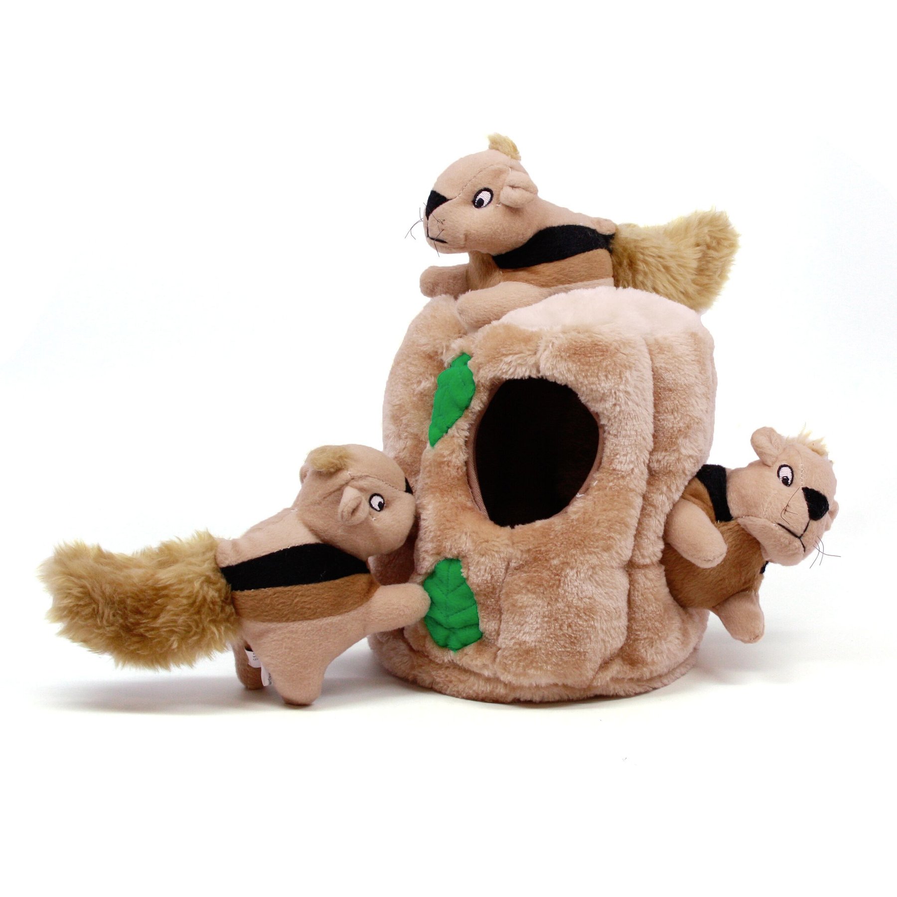 A Squirrel Squeaky Puzzle Plush Dog Toy