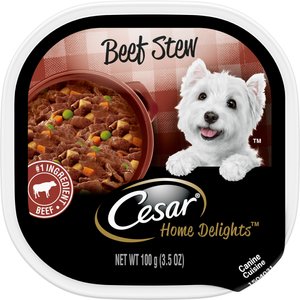 Cesar Home Delights Beef Stew Dog Food Trays, 3.5-oz, case of 24