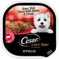 Cesar Loaf & Topper in Sauce Angus Beef Flavor with Bacon & Cheese Grain-Free Small Breed Adult Wet Dog Food Trays, 3.5-oz, case of 24