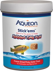 Aqueon Stick'ems Freeze-Dried Picky Eater Treat Fish Food, 0.7-oz bag