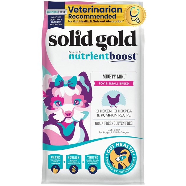 Solid Gold Toy & Small Breed Gut Health Real Chicken, Chickpea & Pumpkin Grain-Free Dry Dog Food