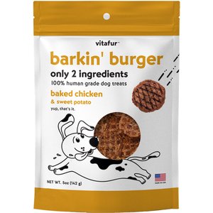 Vitafur Barkin' Burger Baked Chicken Dehydrated Dog Treats, 5-oz bag
