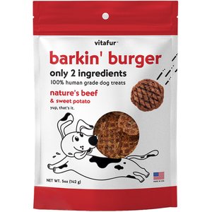Vitafur Barkin Burger Nature's Beef Dehydrated Dog Treats, 5-oz bag