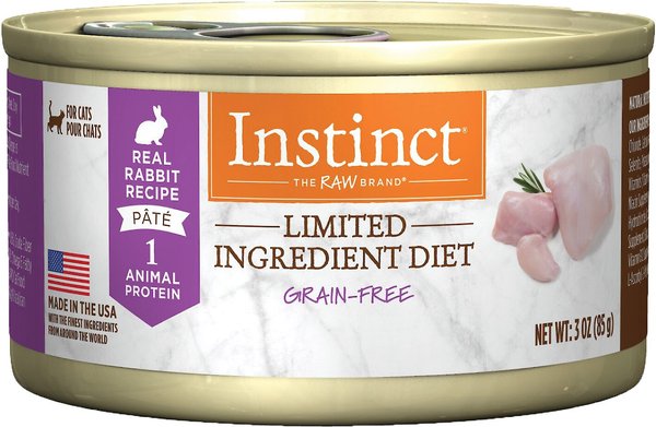 Instinct Limited Ingredient Diet Grain-Free Pate Real Rabbit Recipe Canned Cat Food, 3-oz, case of 24 slide 1 of 11